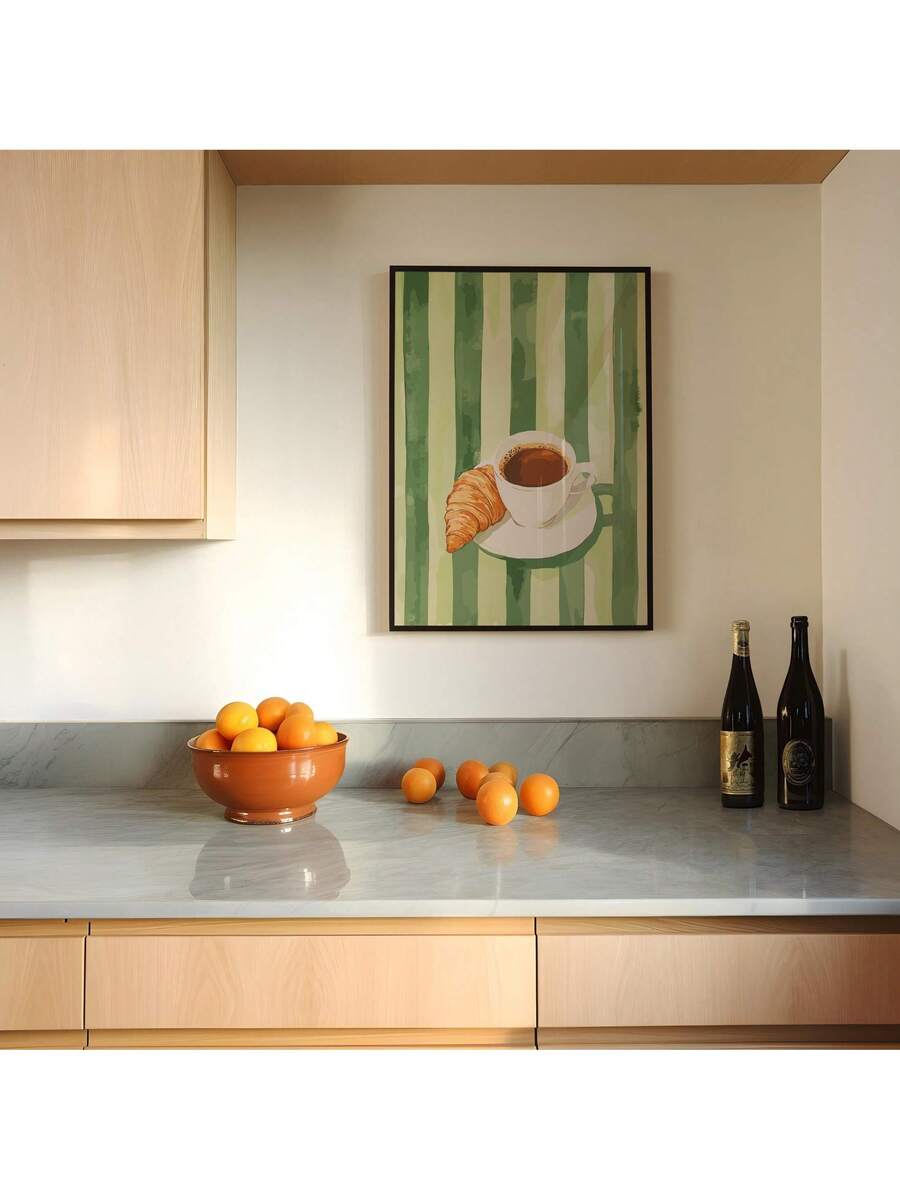 Breakfast wall decor for dining room kitchen nook or pantry with French bistro mood
