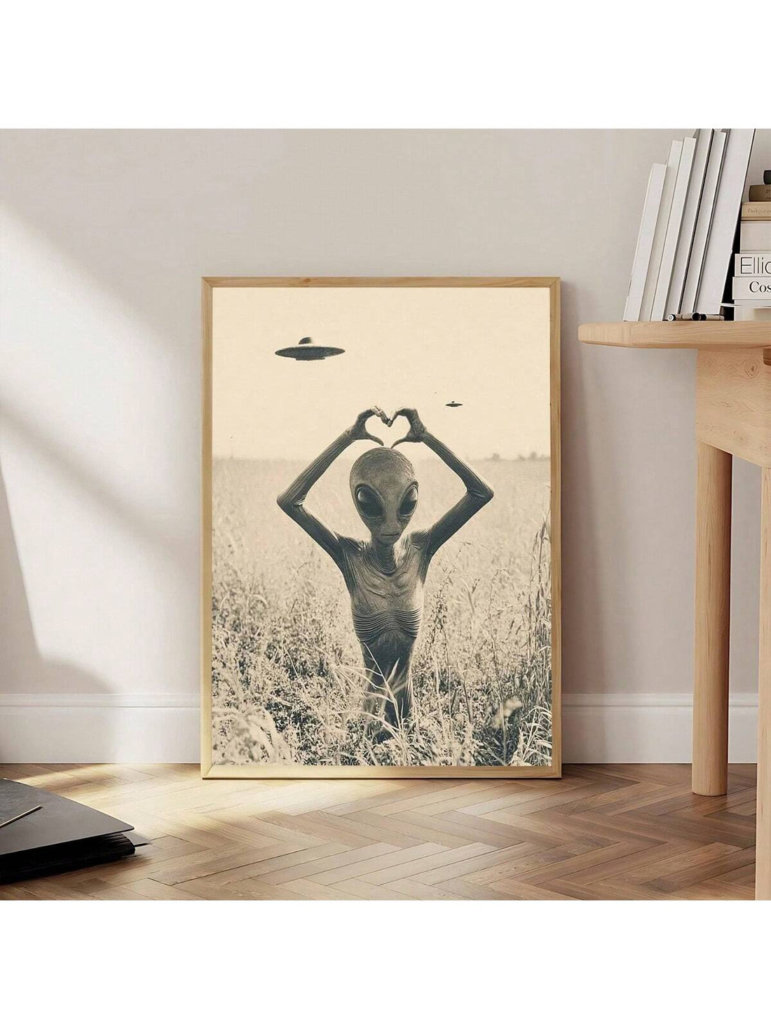 Transform your space with this captivating vintage alien canvas wall art, expertly designed for collectors and sci-fi enthusiasts. Featuring striking retro-inspired imagery of extraterrestrial subjects and UFO themes, this piece brings an authentic paranormal aesthetic to any room. The high-quality canvas construction ensures durability and vibrant color retention, while the timeless vintage style complements both modern and eclectic interiors.
