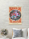 Music wall decor hanging poster with disco ball dancefloor quote and beige rails