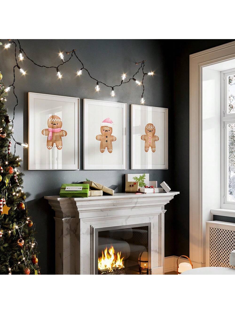 Bring holiday warmth to your home with this charming gingerbread man canvas print. Expertly crafted with vibrant colors and festive details, this wall art captures the nostalgic spirit of Christmas traditions. Perfect for living rooms, kitchens, or entryways, it adds a whimsical touch to your seasonal décor. The durable canvas construction ensures lasting quality year after year, while the timeless design complements both traditional and contemporary interiors. An ideal choice for those seeking authentic ho