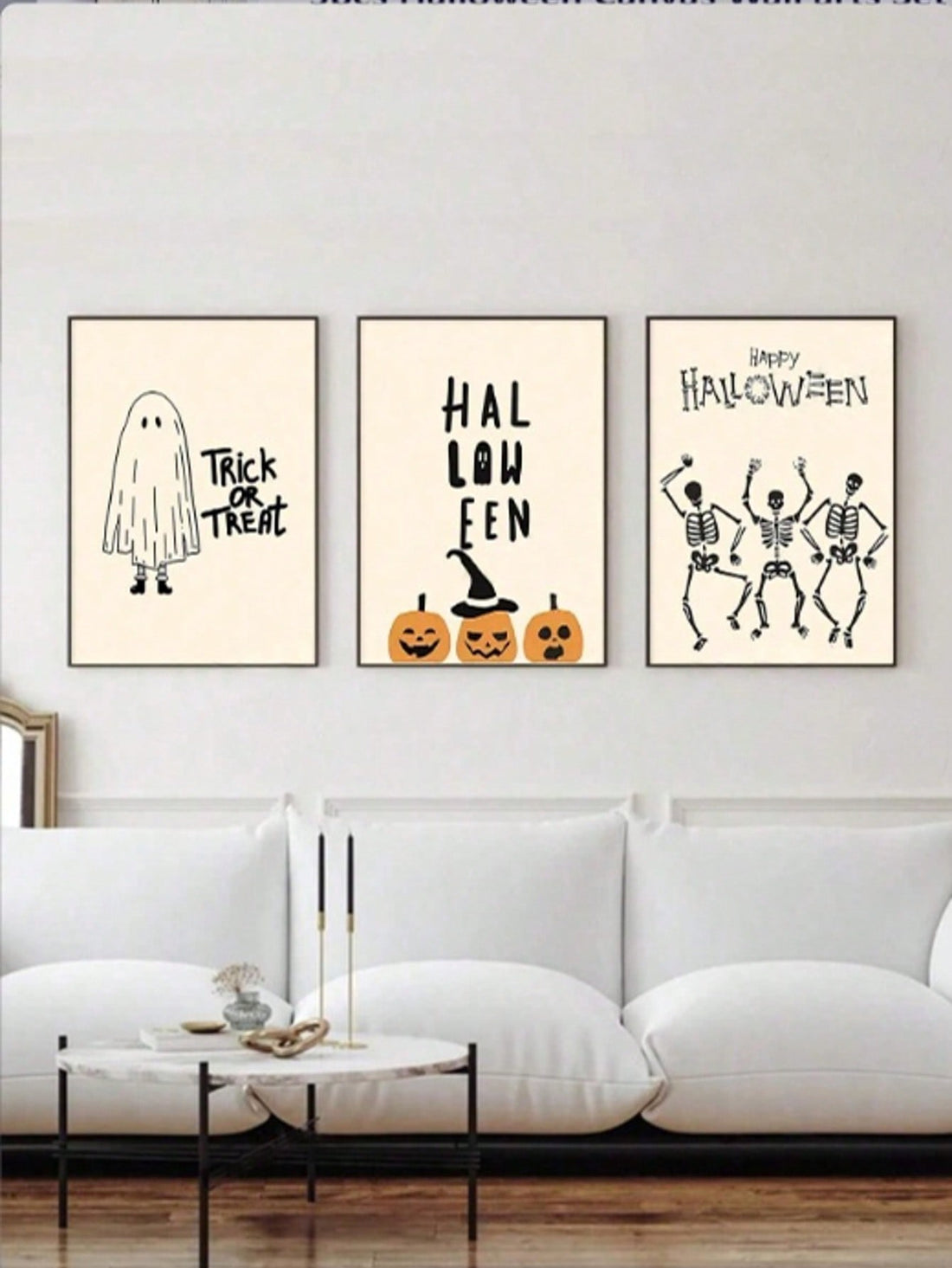 Elevate your Halloween decor with this vibrant canvas wall art set featuring striking skull and pumpkin designs. Crafted to add festive charm and a bold visual statement, these high-quality prints bring a perfect blend of spooky and stylish to any room. Ideal for enhancing seasonal ambiance, this set complements a variety of interior styles and creates an inviting, spirited atmosphere for your Halloween celebrations.