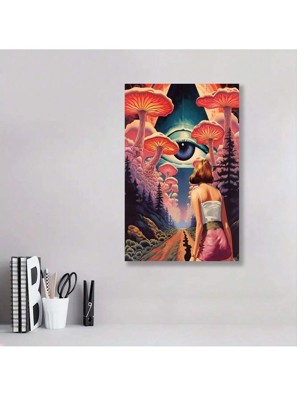 Elevate your interior with this Vintage Mushroom Canvas Art Print, blending retro surrealism with timeless charm. Crafted to enhance sophisticated spaces, this art piece offers a unique focal point that sparks conversation and adds depth to your decor. Ideal for those who appreciate vintage aesthetics with a modern twist, its rich textures and intricate details bring character and warmth to any room. Perfect for creating a chic, curated ambiance that showcases your discerning taste in wall art.
