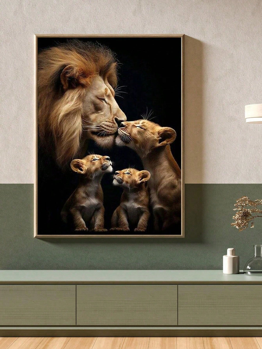 This Heartwarming Modern Minimalist Lion Family Canvas Print offers a sophisticated take on wildlife art, blending minimalist design with the powerful imagery of a lion family. Crafted for elegance, it enriches any home or classroom environment with a sense of strength and unity. The artwork’s clean lines and subtle palette create a calming focal point that complements modern interiors while inspiring admiration for nature’s majestic creatures. Durable and ready to hang, it’s an ideal choice for those seeki
