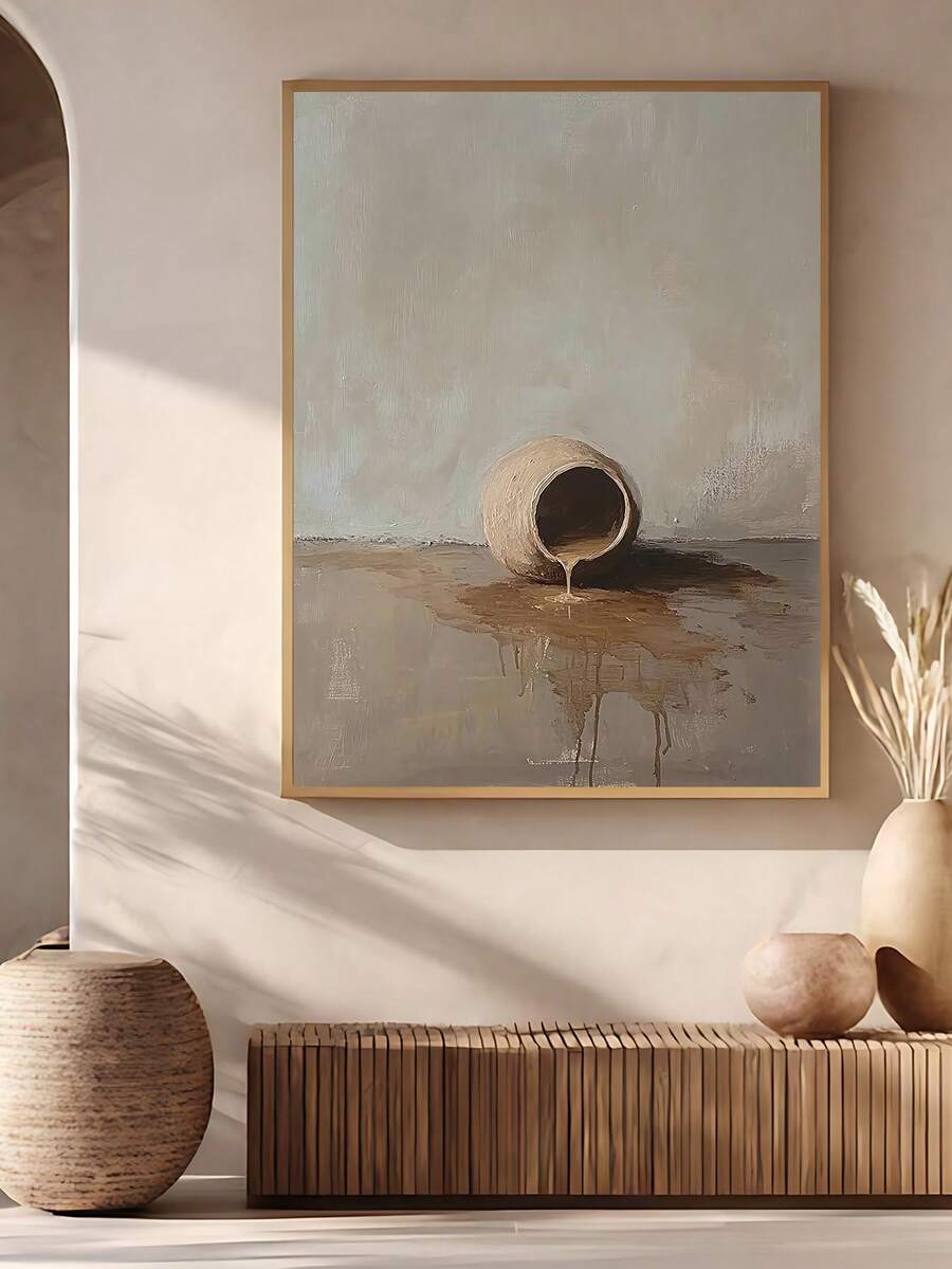 Floral wall art shown in light wood frames with soft rustic colors