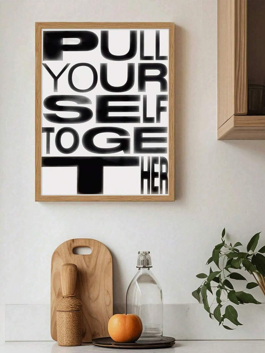 Framed minimalist quote print Make Love Make Art Make Out Make Money on wall