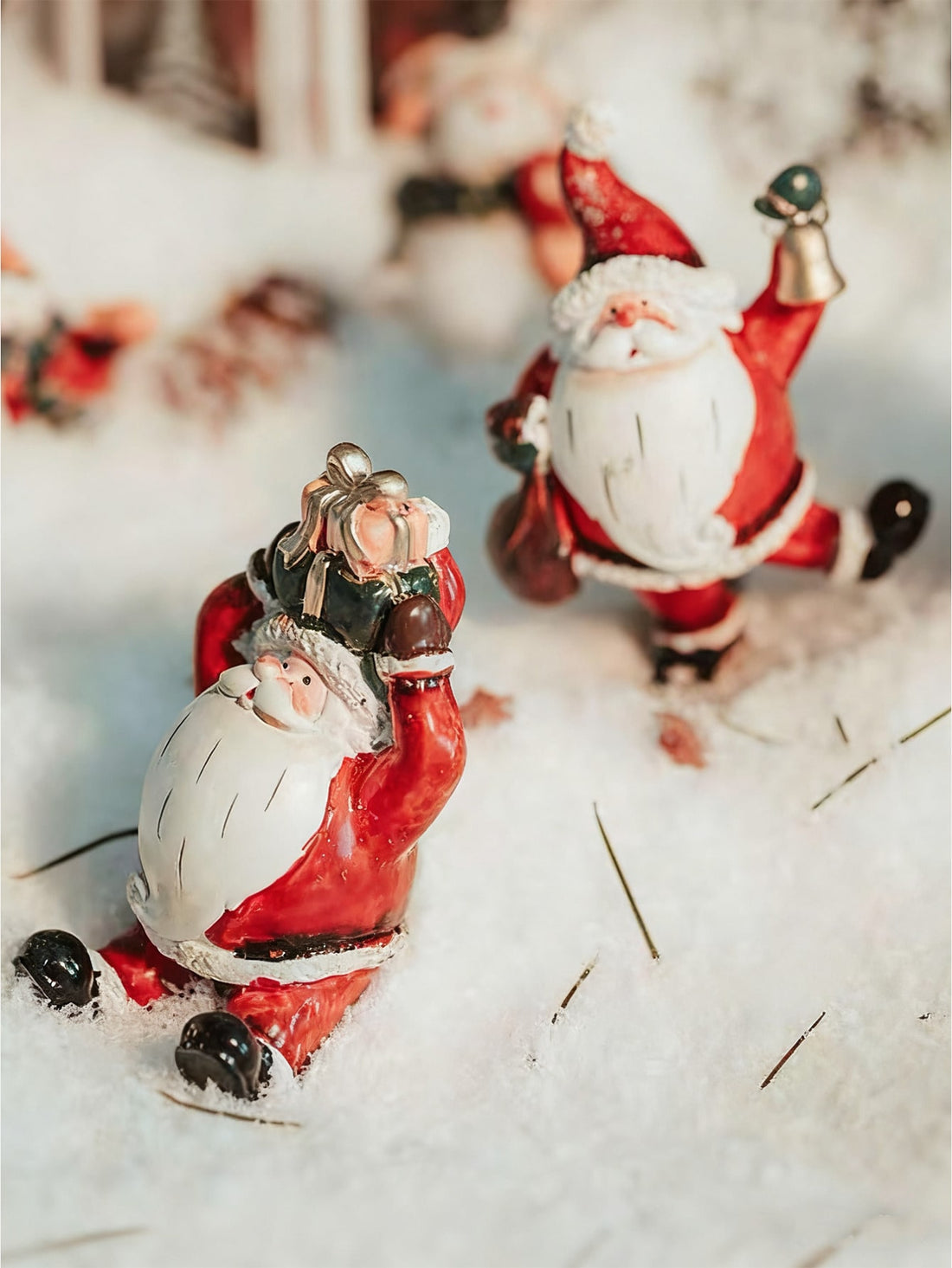 Elevate your holiday décor with this charming four-piece Santa Claus resin ornament set. Each whimsical figurine captures the festive spirit with intricate detailing and vibrant finishes, perfect for displaying on mantels, shelves, or Christmas trees. Crafted from durable resin, these collectible pieces blend traditional holiday aesthetics with contemporary design sensibilities. Ideal for creating a cohesive seasonal display or gifting to fellow holiday enthusiasts, this set brings warmth and character to a