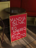 Italian Mangia Bene Vintage Canvas Wall Art, Red Kitchen Poster With Eat Well Quote, Retro Italian Restaurant Decor, Mid-Century Modern Art Print, Unframed Wall Painting, Suitable For Kitchen, Dining Room, Living Room, Bedroom, Home Office Decoration