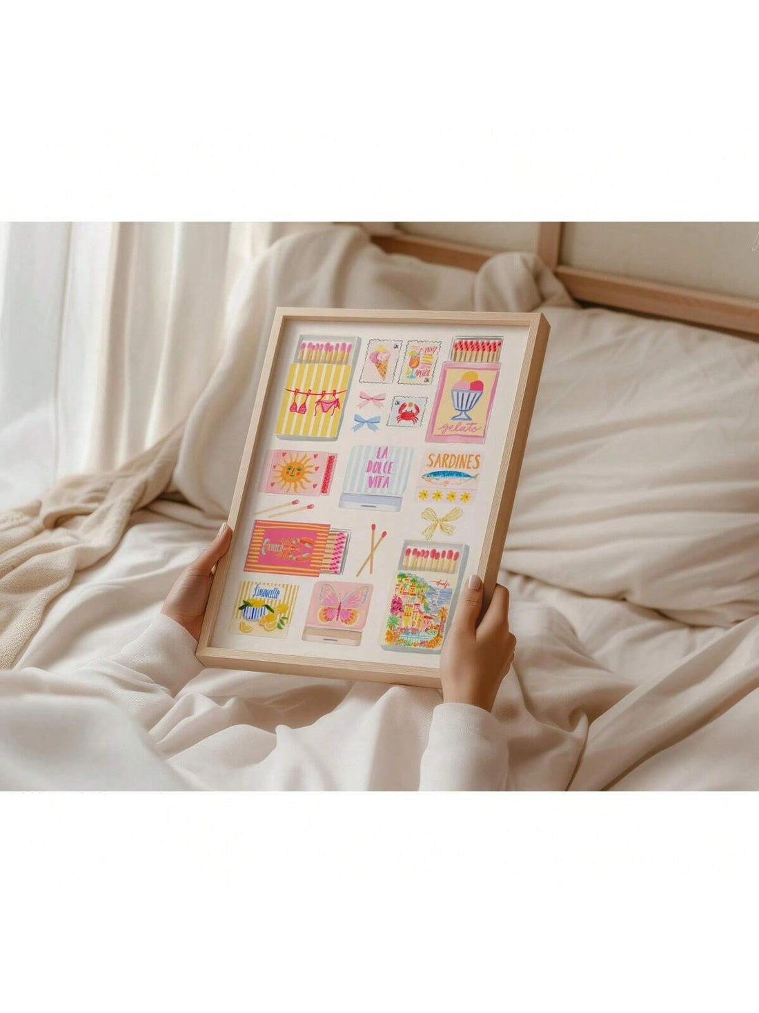 Bring seaside charm into any space with this hand-painted matchbox wall art. Featuring vibrant pastel hues inspired by coastal aesthetics, this piece combines artistic craftsmanship with versatile décor appeal. 
