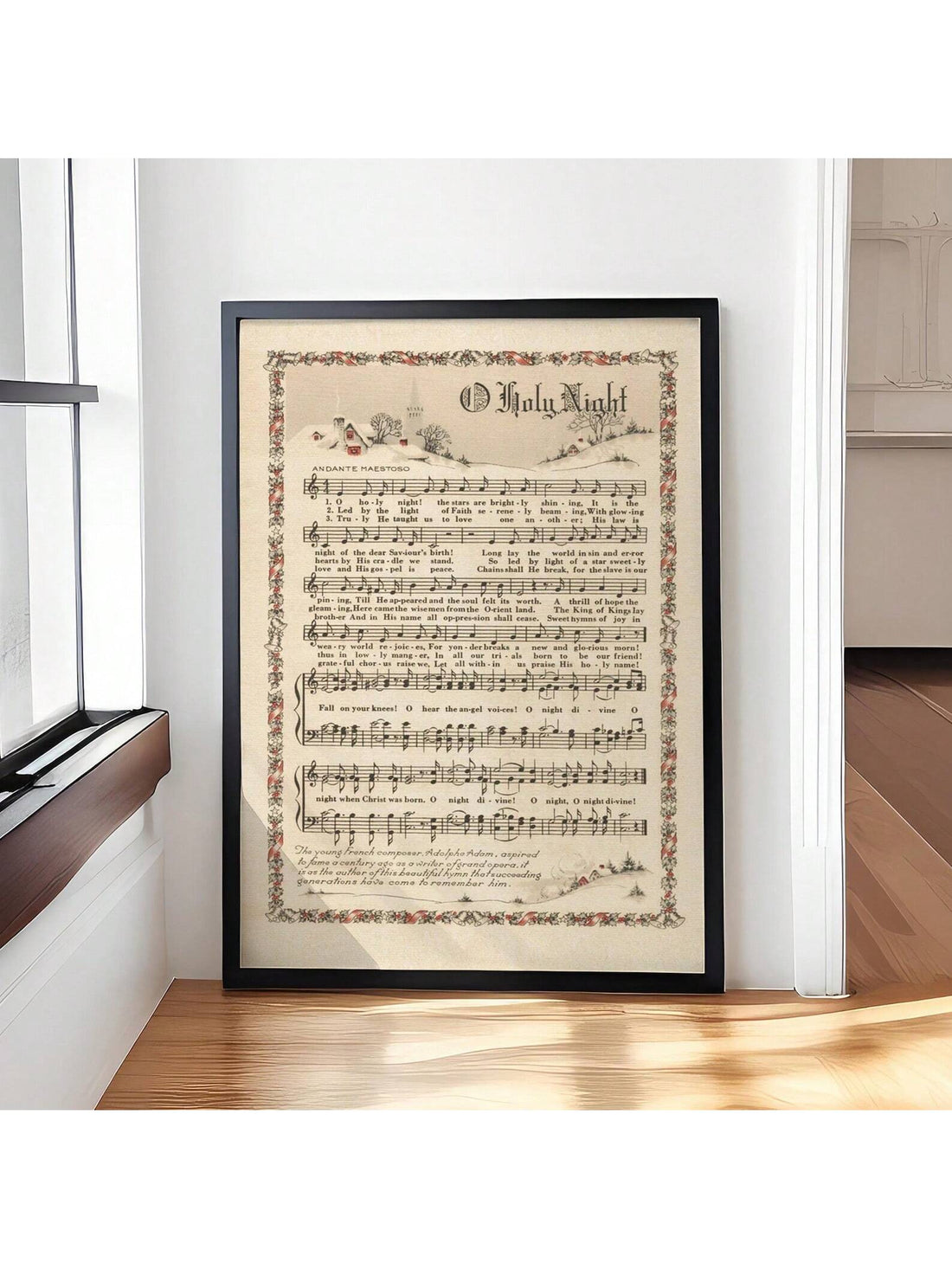 Bring timeless holiday charm to your home with this elegant Silent Night Christmas poster. Featuring vintage-inspired carol artwork, this frameless design captures the serene beauty of classic Christmas traditions. Perfect for living rooms, bedrooms, or entryways, it adds nostalgic warmth to your festive décor without requiring a frame. The high-quality print showcases rich colors and fine details that celebrate the peaceful spirit of the season. An ideal choice for those seeking authentic, understated holi