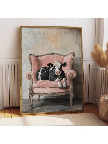 Fashion wall print in black cream and red tones