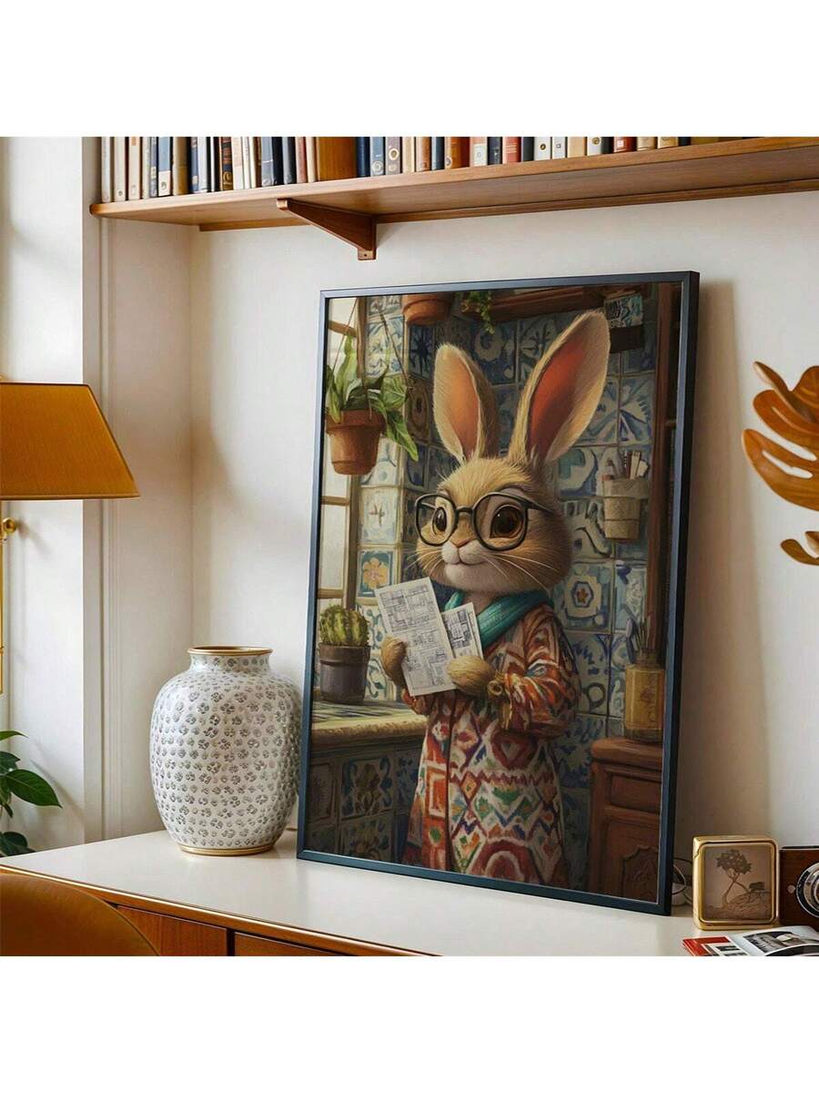 Bring playful charm to any space with this delightful Cute Rabbit Architect Canvas Art. Featuring a whimsical cartoon rabbit illustration in vibrant multicolor tones, this piece combines animal and graphic design elements perfectly suited for home décor, office spaces, and children's rooms. Available as both framed and unframed options, this canvas painting is designed for easy hanging. The waterproof finish ensures durability and longevity, while the removable design allows you to refresh your décor whenev