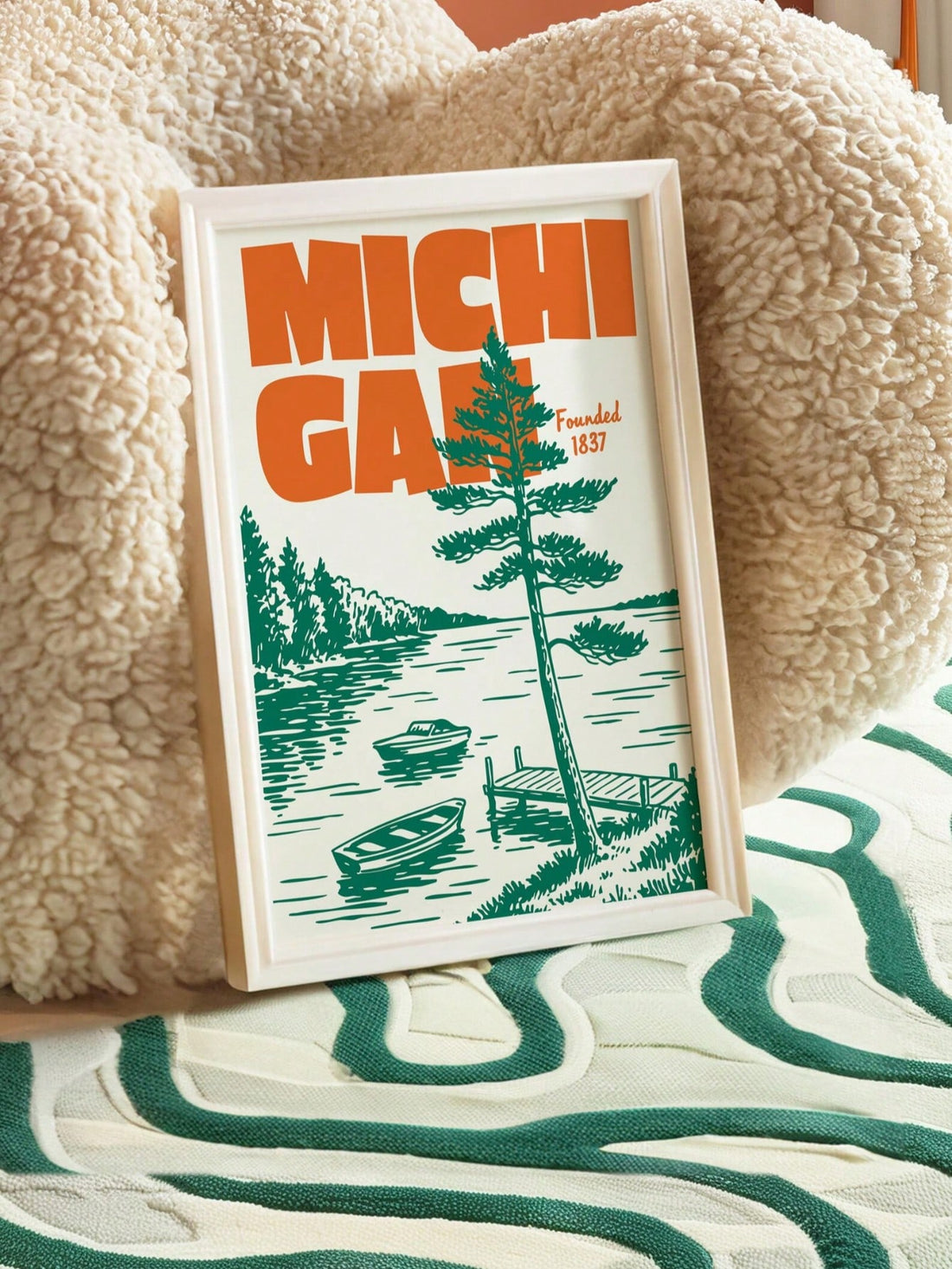 Celebrate the natural beauty of Michigan's iconic waterways with this vintage-inspired lake poster. Featuring authentic nautical design elements and a timeless aesthetic, this piece brings coastal charm to any room. Perfect for Midwest enthusiasts, lake house owners, or anyone drawn to maritime heritage, it serves as a striking focal point that evokes the tranquility of Great Lakes scenery. The classic color palette and detailed artwork complement both traditional and contemporary interiors, making it an id