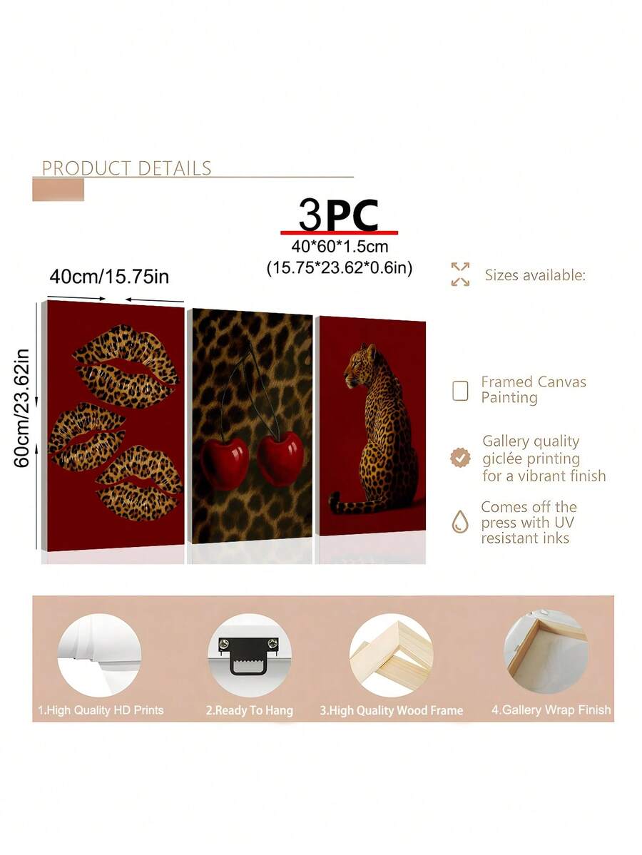 Boutique wall decor mockup with leopard and fashion poster set