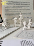Mini classical room decor set with matte plaster-like stone texture.
