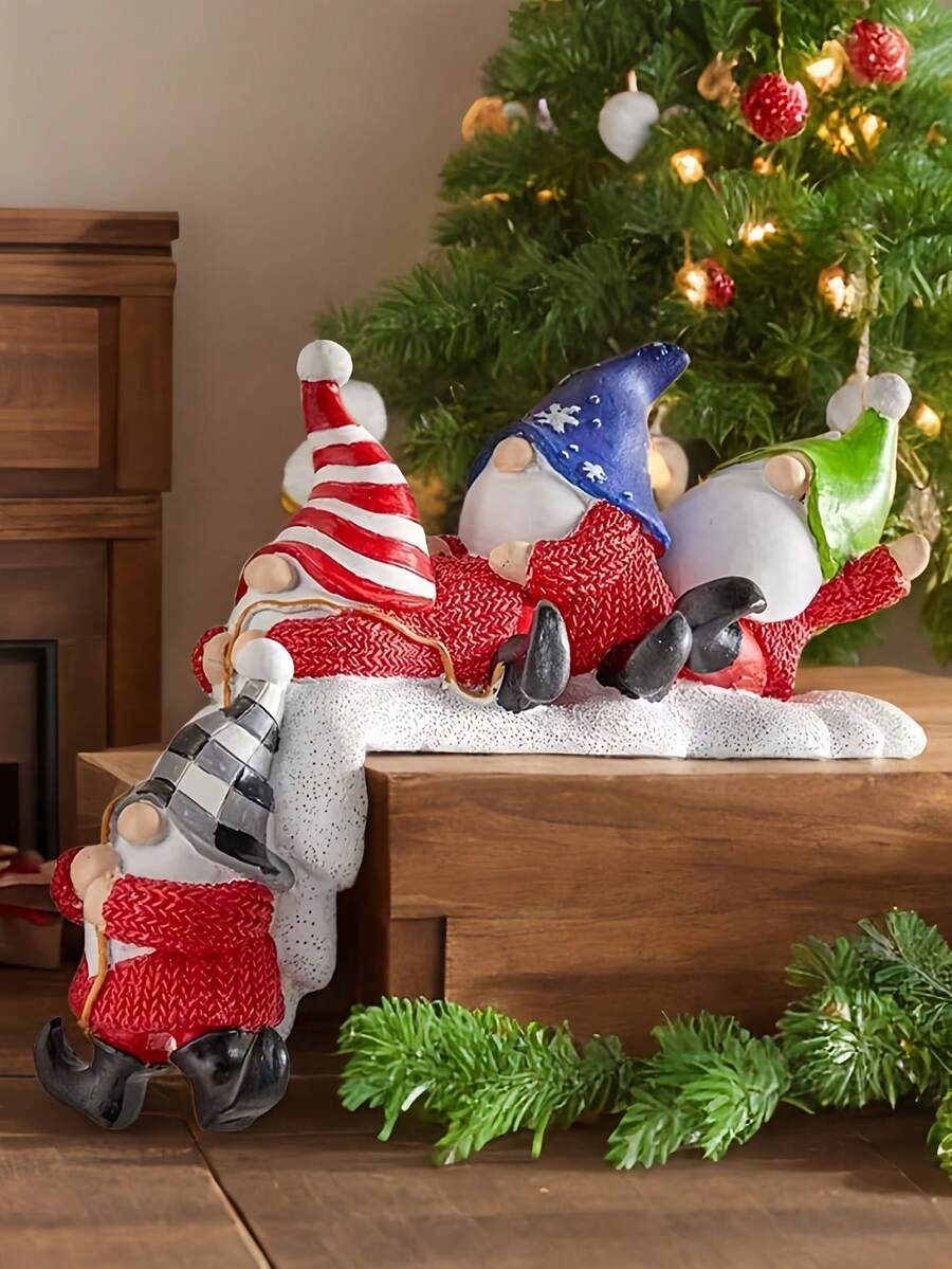 Bring holiday magic to your home with this exquisitely hand-painted Christmas gnome resin figurine. Each piece showcases vibrant, intricate details that capture the whimsical spirit of the season. Crafted from durable resin with a smooth finish, this charming gnome serves as an eye-catching tabletop centerpiece that complements any festive décor scheme. Perfect for displaying on shelves, mantels, or side tables, it adds warmth and character to your holiday arrangements. An ideal gift for collectors and seas