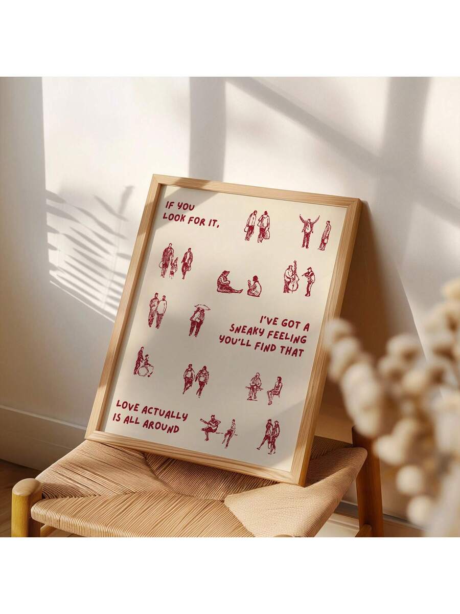 Styled display of romantic canvas print for bedroom or living room walls