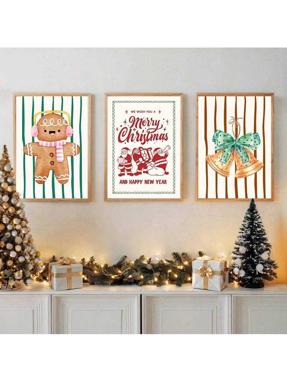 Transform your home into a holiday haven with these vibrant Festive Christmas Wall Art Prints. Featuring timeless "Merry Christmas" and "Happy New Year" designs, these canvas pieces bring warmth and cheer to any room. Perfect for living rooms, bedrooms, or entryways, they combine festive spirit with sophisticated aesthetics. Each print captures the essence of the season with rich colors and elegant typography that complements both traditional and contemporary décor. Ideal for holiday decorating or as though