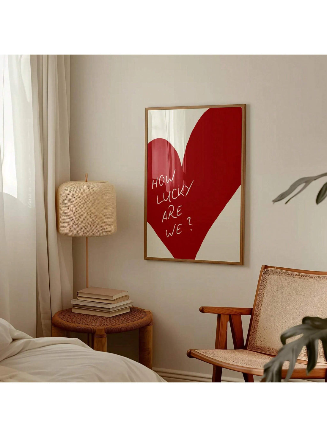 Transform your space with this striking wall art piece that combines contemporary typography with timeless romance. Featuring a bold red heart design paired with an elegant love quote, this minimalist poster brings warmth and sophistication to any room.