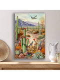 Framed southwest botanical canvas poster preview for bedroom balcony and office decor