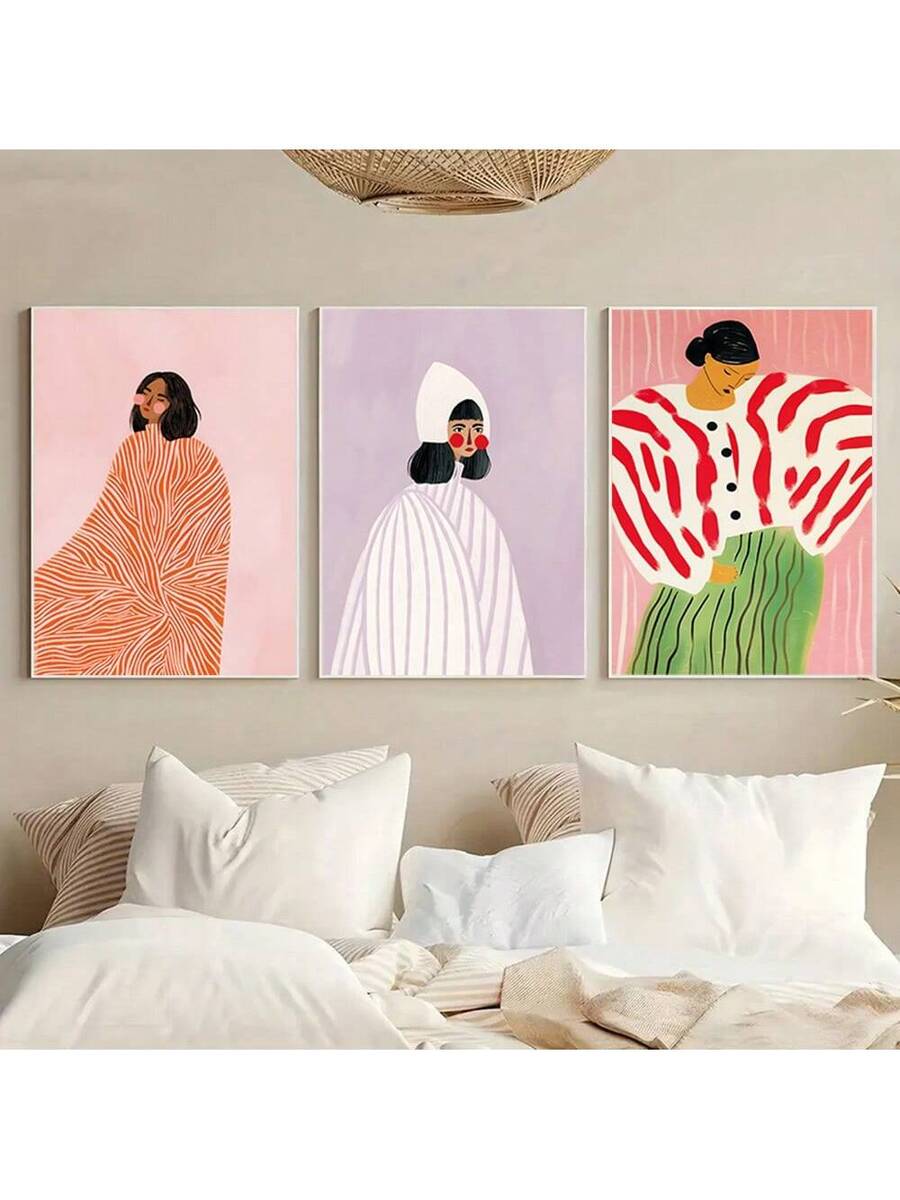 Transform any girl's room into a modern sanctuary with these stunning abstract line art prints. Each piece features minimalist line drawings that capture elegance and contemporary style, perfect for creating an aesthetic focal point on your walls. Crafted on premium canvas, these unframed paintings are ready to hang and instantly elevate your décor.&nbsp;