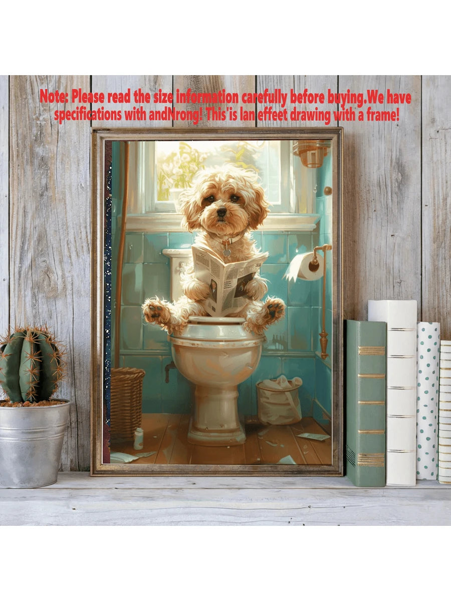 Transform your bathroom or any room into a gallery of charm with this whimsical Maltese dog canvas wall art. Featuring a playful design that brings personality and humor to your space, this piece is available in both framed and unframed options to suit your style.