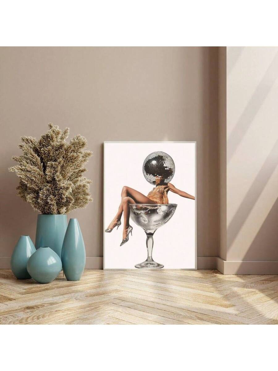 Transform your space with this striking unframed canvas wall art featuring an elegant lady silhouette within a wine glass. The multicolor design brings sophistication and contemporary flair to any room—bedroom, living area, or office. Crafted on durable, waterproof canvas, this modern piece resists moisture and maintains its vibrant appearance over time. Perfect for those seeking artistic decor that combines style with practicality.