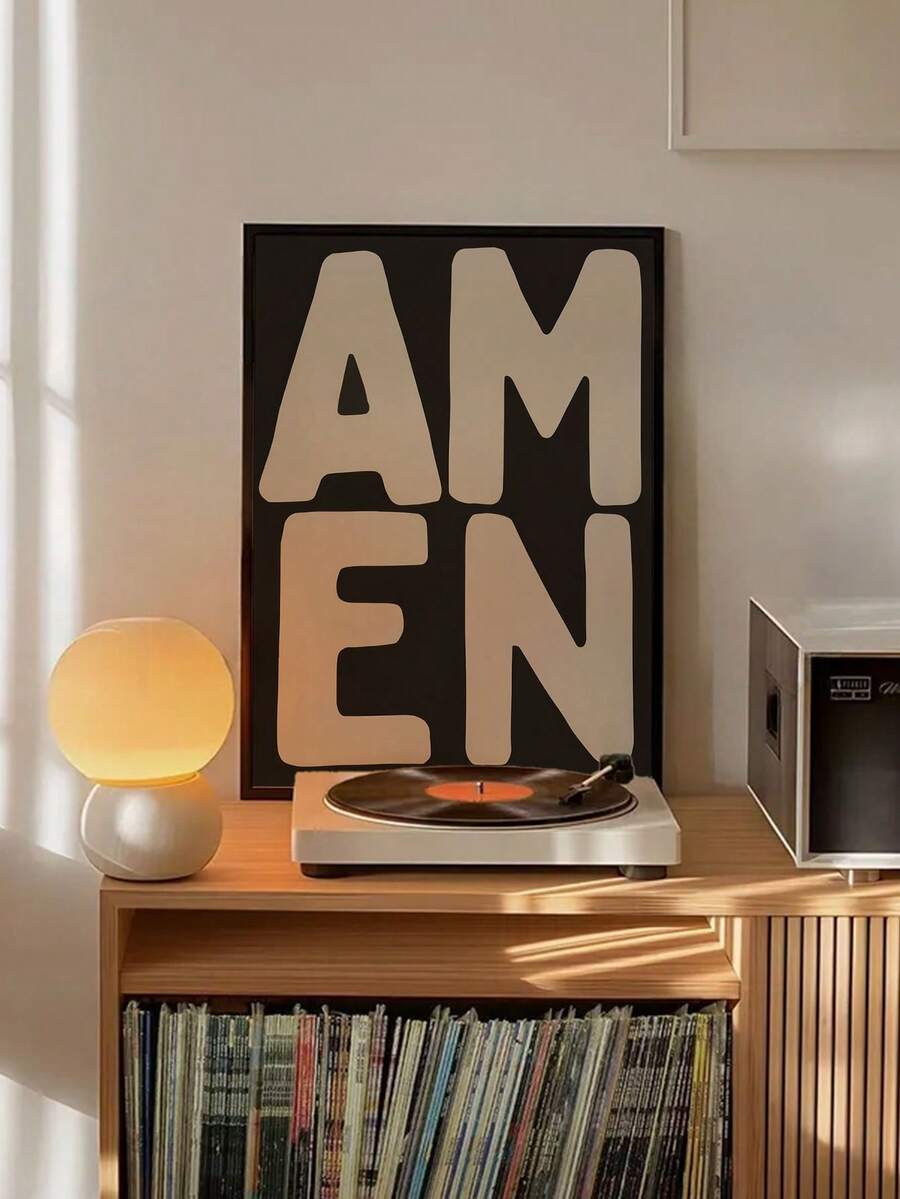 Amen Jesus Christian Canvas Wall Art Vintage Bible Verse Religious Home Decor