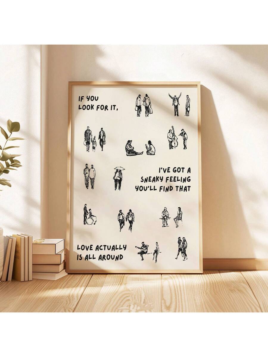 Alternative framed view of red love print for home office decor