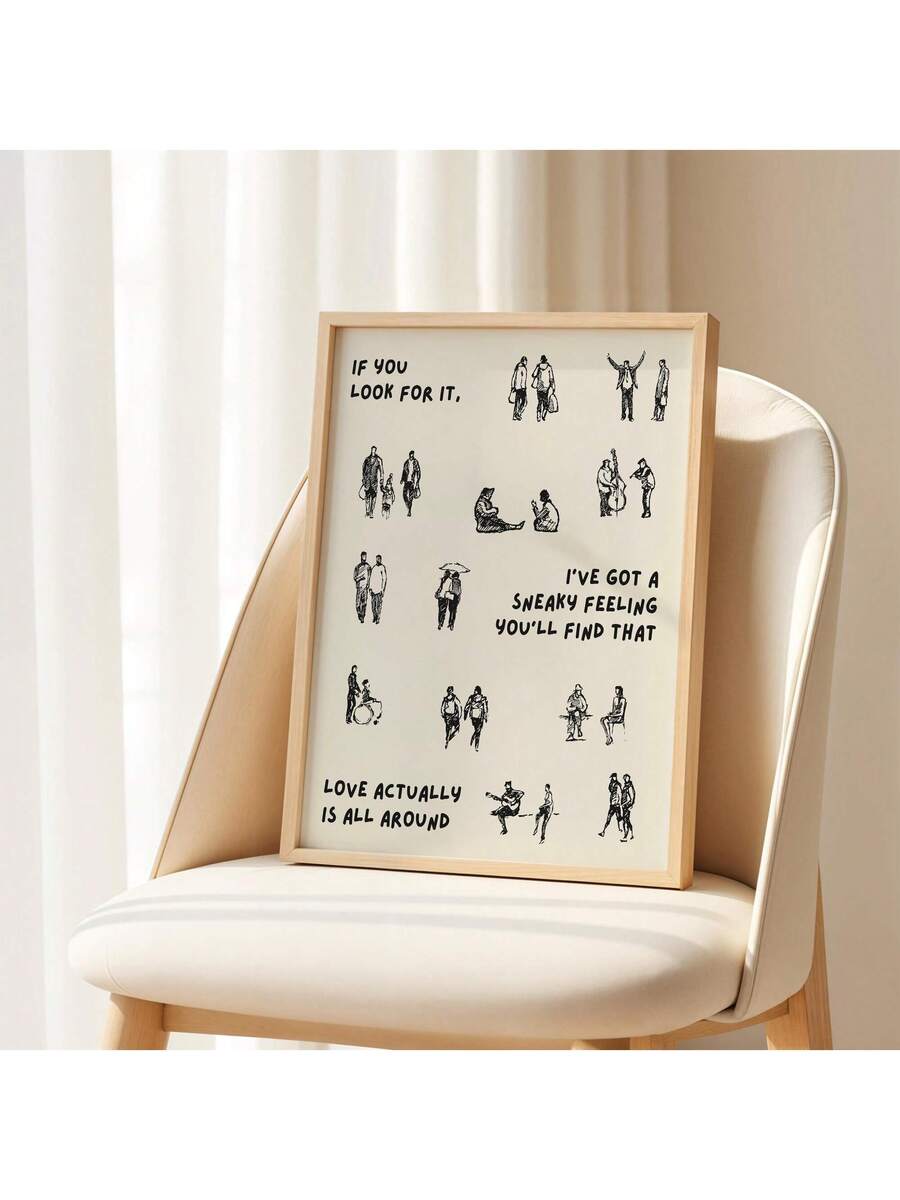 Modern letter canvas art example for soft romantic interior styling