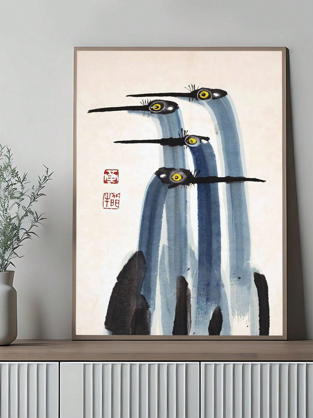 This striking canvas print merges traditional Japanese aesthetics with contemporary minimalist design.