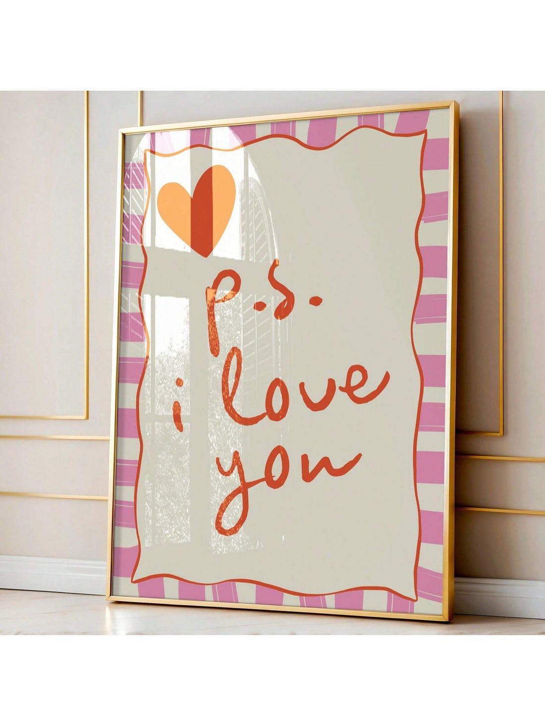 Express your deepest affection with this elegant minimalist poster featuring a simple yet powerful "I Love You" message paired with a delicate heart design.