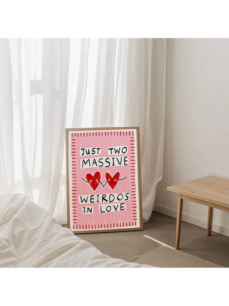 Celebrate your unique love story with this quirky canvas art that perfectly captures the charm of two wonderfully weird souls falling in love. Featuring playful lettering and vibrant multicolor design, this frameless canvas brings personality and humor to any space. Ideal for couples who embrace their quirks, this piece works beautifully in living rooms, bedrooms, or home offices. Whether it's a Valentine's Day gift, wedding decor, or everyday reminder of your special bond, this canvas adds warmth and chara