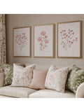 Pink botanical canvas poster with framed display option