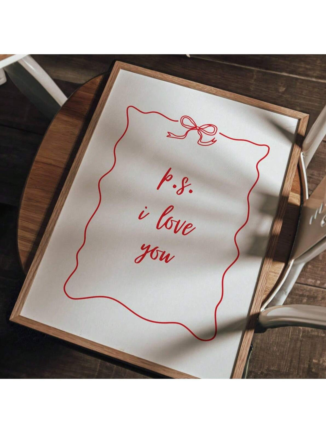 Express your affection with this charming Valentine's Day wall art, featuring an elegant "I Love You" design perfect for creating a romantic atmosphere.