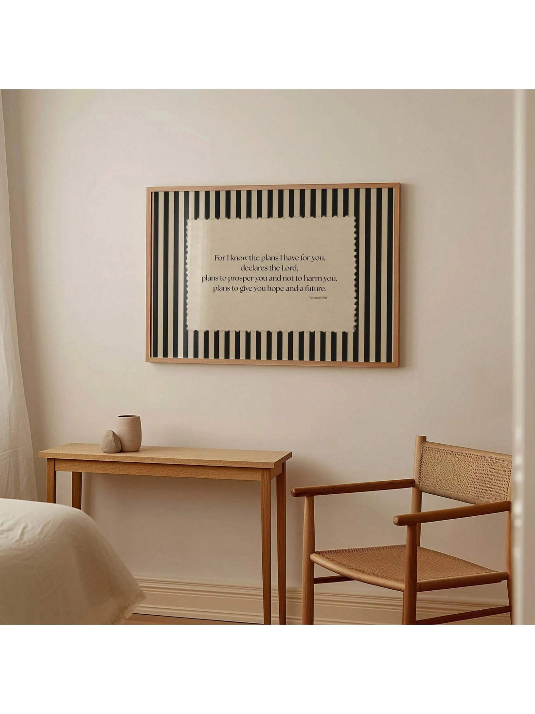 This vintage-style canvas poster features the beloved Jeremiah 29:11 scripture, a timeless passage of hope and encouragement. Rendered in classic typography against a distressed background, it brings spiritual meaning and aesthetic warmth to any room. 
