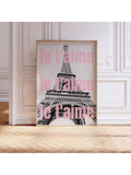 Fashion typography print displayed in light wood frame