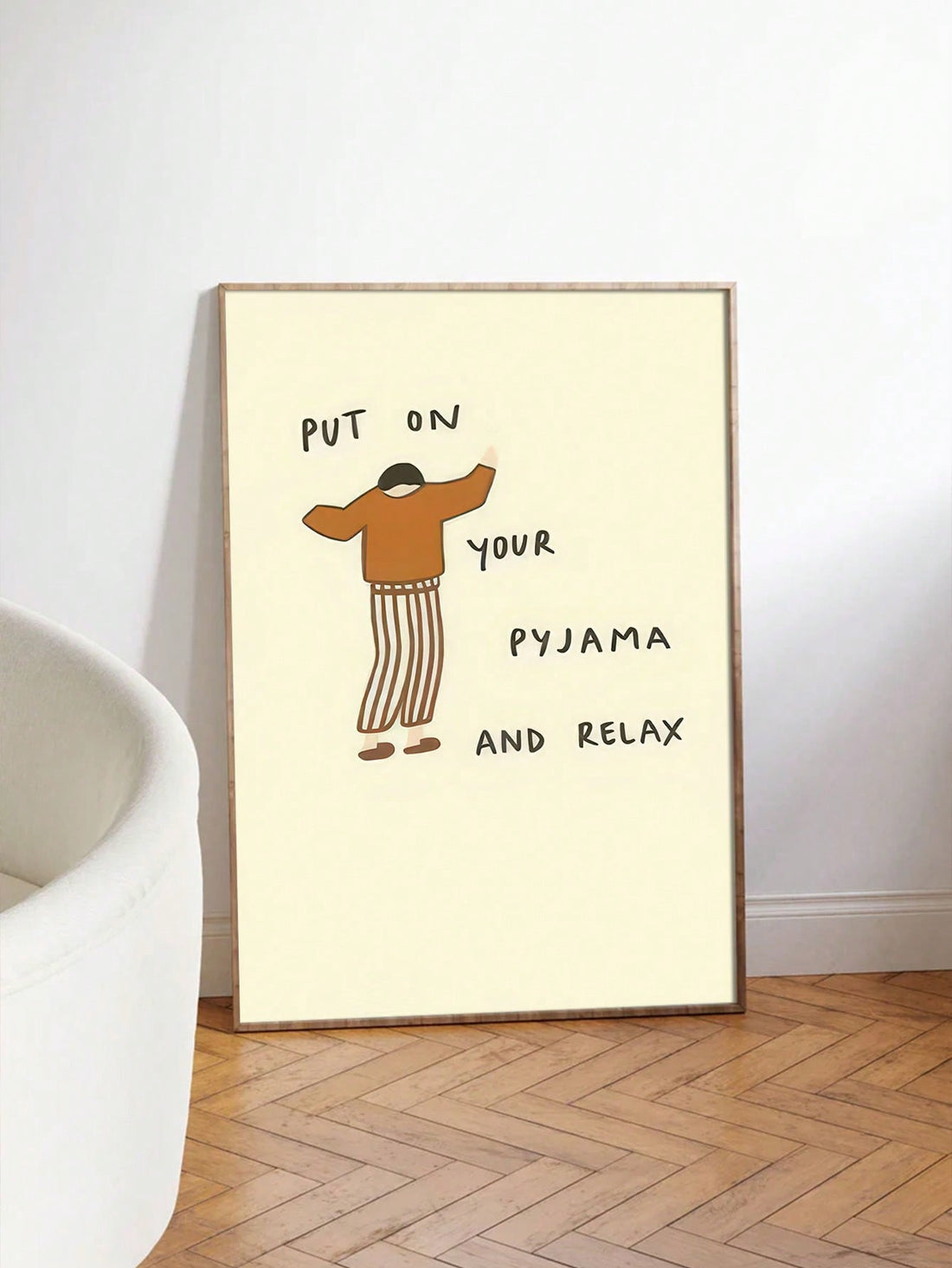 Transform your bedroom or living space with this charming cartoon pajama art poster. Featuring whimsical illustrations of cozy sleepwear and relaxation themes, this unframed canvas wall decor brings warmth and personality to any room. 