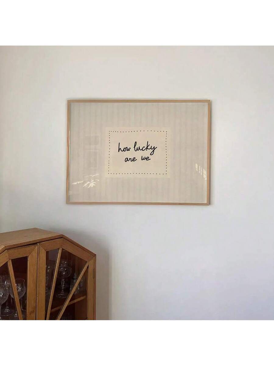 Elevate your space with this stunning beige striped canvas poster featuring the uplifting message "How Lucky Are We?" Perfect for modern home decor, this motivational wall art brings warmth and inspiration to any room. The graphic design complements living rooms, bedrooms, home offices, and beyond with its versatile multicolor palette. Ideal for creating an encouraging atmosphere in your personal sanctuary or shared spaces. Transform your walls into a daily reminder of gratitude and positivity.