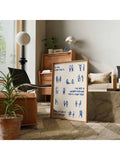 Room styling view of romantic typography artwork with clean modern lines