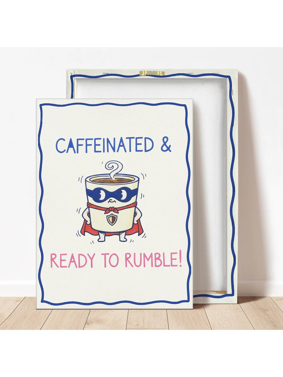 Transform your kitchen or dining room with this charming coffee-themed canvas wall art. Featuring playful cartoon designs with letters and figures in vibrant multicolor, it brings warmth and personality to any space. Crafted on durable canvas, this piece is waterproof and removable, making it perfect for renters and those who love to refresh their decor.