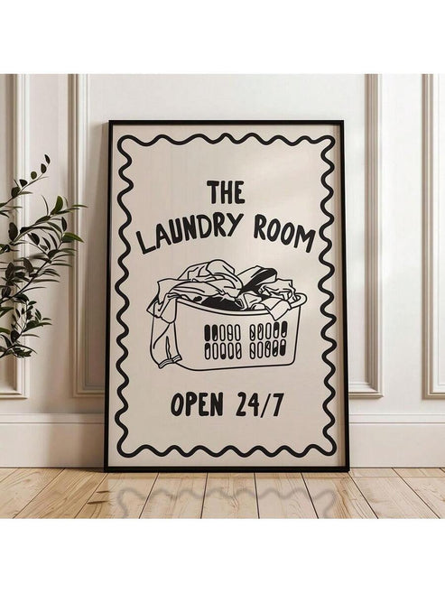 Minimalist vintage laundry room canvas poster aesthetic wall art