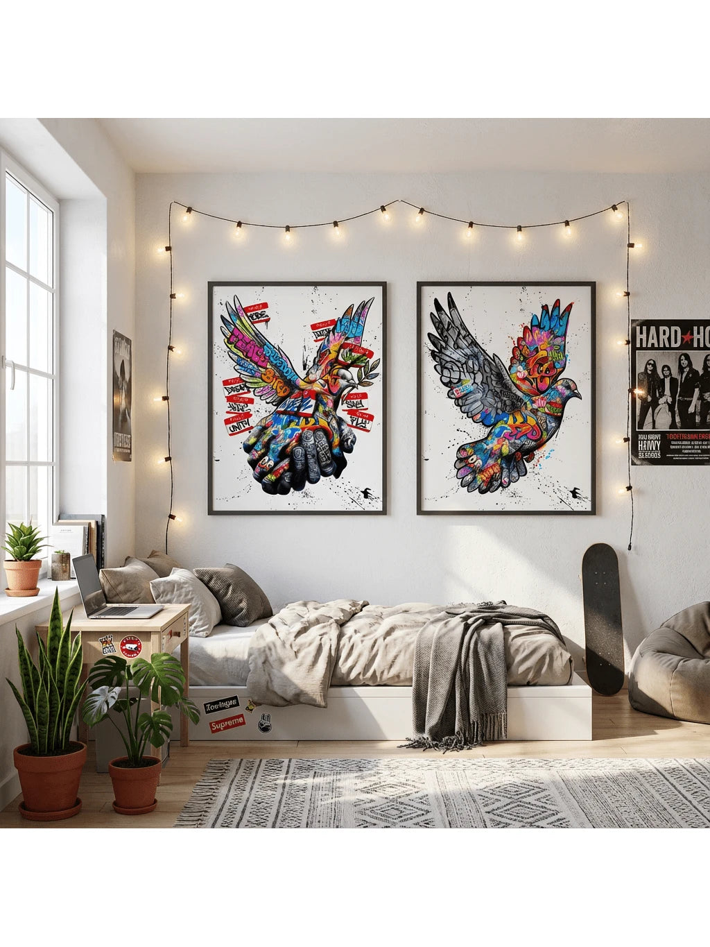 Transform your space with bold urban energy. This graffiti-inspired handshake canvas print brings street art authenticity to any room—dorm, bedroom, or living area. Vibrant multicolor design on premium canvas captures the raw emotion of modern street culture. Ready to hang, unframed for flexible styling. Perfect for art lovers seeking edgy, contemporary wall decor that makes a statement.
