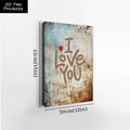 Size view 30 x 45 cm 12 x 18 in romantic graffiti love canvas