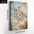 Size view 60 x 90 cm 24 x 36 in large I Love You graffiti canvas wall art