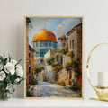 Neutral Islamic print for prayer room hallway or modern living room decor