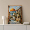 Neutral Islamic print for prayer room hallway or modern living room decor
