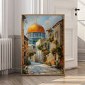 Neutral Islamic print for prayer room hallway or modern living room decor