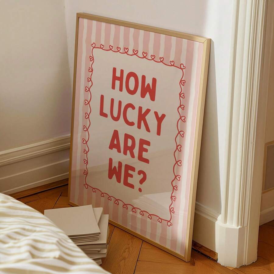 Preppy wall decor shown in gold frame with cute collegiate quote style