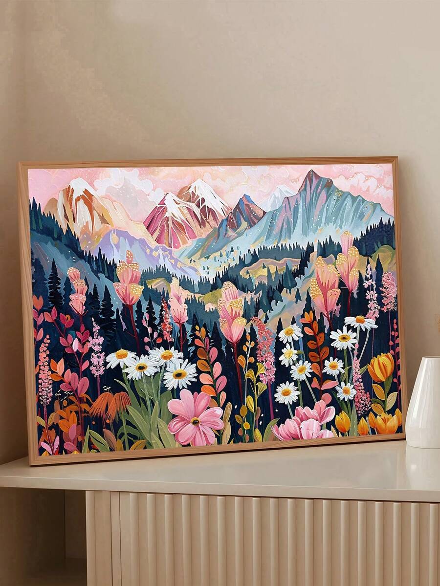Bring the beauty of spring to your walls with this vibrant pink coastal seascape art print. Featuring delicate wildflower landscapes in soft pastels, it's perfect for adding warmth and tranquility to any room—bedroom, living space, or office. Available as both framed and unframed canvas options to suit your style. The waterproof, removable design makes it easy to display and reposition without commitment. Whether you're decorating a new space or refreshing your current décor, this pastoral-inspired piece ca