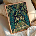 William Morris peacock and botanical canvas print detail view